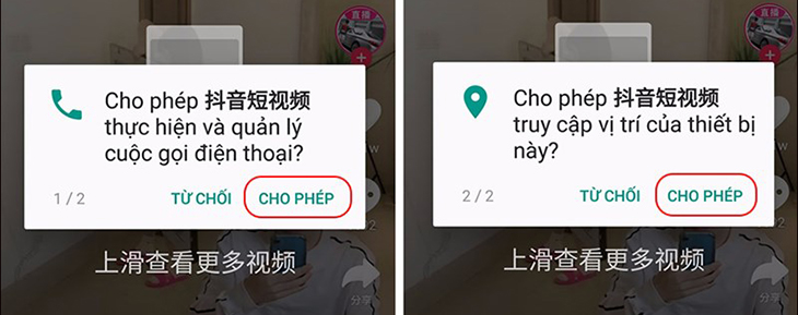 Cho phép ứng dụng truy cập thiết bị