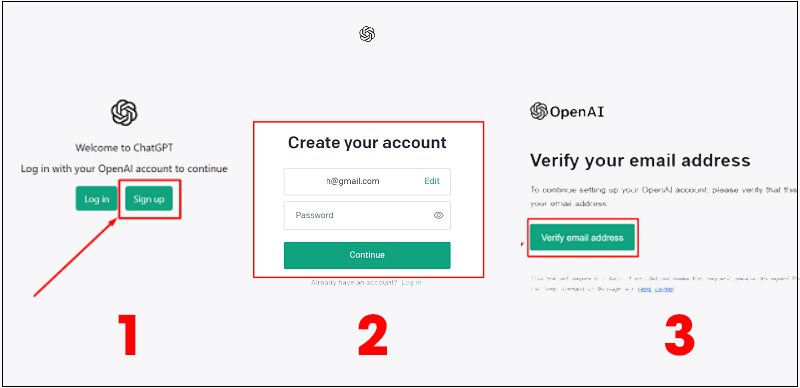 Đăng ký tài khoản Chat GPT bằng email