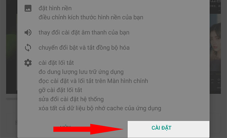 Cho phép các quyền truy cập trên điện thoại của bạn cho ứng dụng