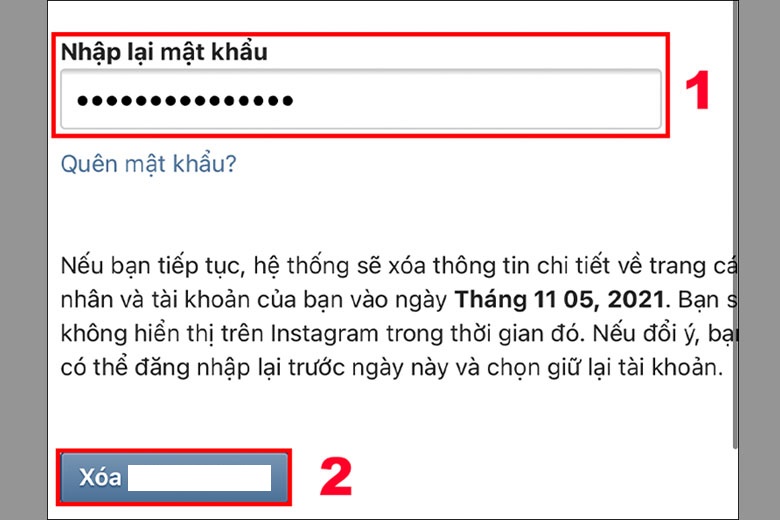 Cách xóa tài khoản Instagram